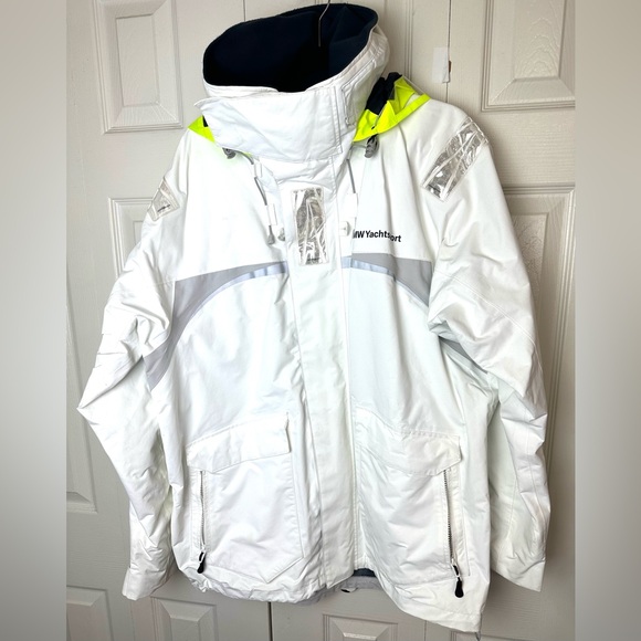 HENRI LLOYD For BMW YachtSport Ventura Tp2 Sailing Jacket Coat White Blue Hooded - Picture 2 of 16
